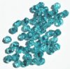 50 6mm Faceted Half Mirror Coated Aqua Beads